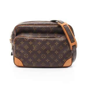 Louis Vuitton Nile Shoulder Bag Leather Monogram Brown